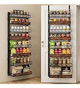 8 Tier Pantry Door Organizer Spice Rack, 2-IN-1 Wall Mount or Hanging Over Door Seasoning Organiz...