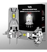 Veth Automotive H7 LED Replacement Light Bulb, 22000LM, 65W 6500K Cool White, 1:1 Mini Size with ...