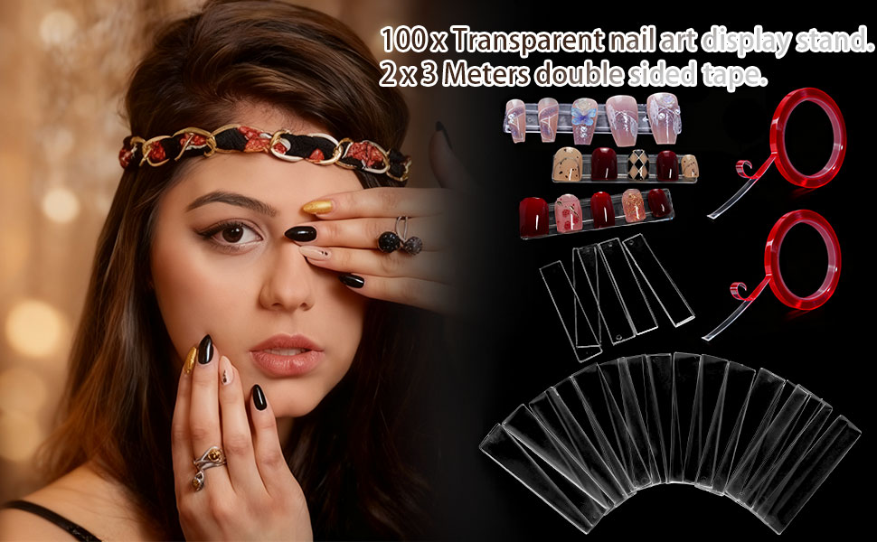 100PCS Transparent Acrylic Nail Art Display