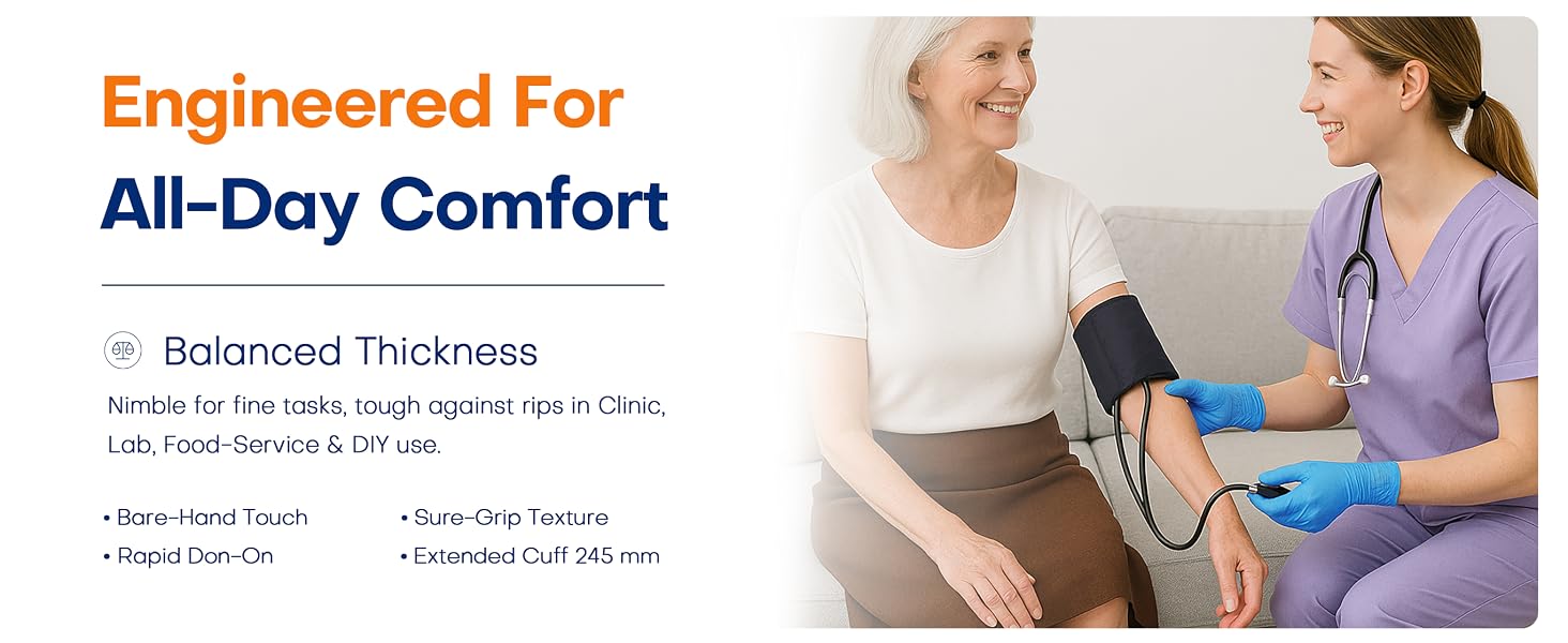 Supmedic gloves engineered for all day comfort with balanced thickness