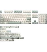 YUNZII Spring Tea Dye Sub PBT Keycaps,140 Full Keys Dye Sublimation PBT Custom Keycap Set with Ke...