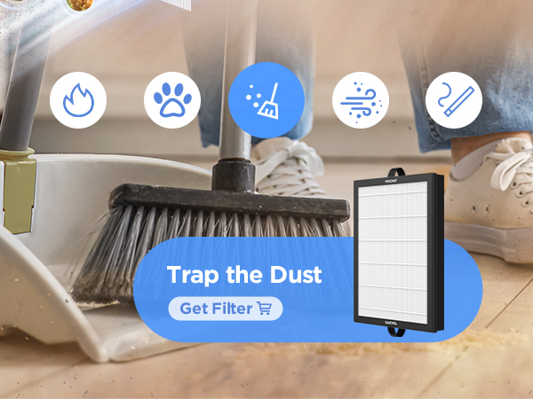 Air purifier filter effectively traps dust particles, keeping your home air cleaner and healthier