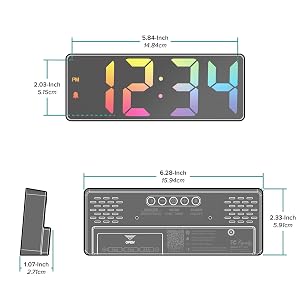 lacrosse, la crosse, 617-386, digital alarm, color time, gradient color, temperature, clock