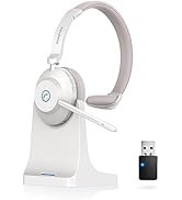 Bluetooth Headset, Wireless Headphones with Microphone Noise Canceling & USB Dongle, Wireless Hea...