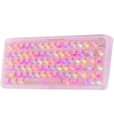 KiiBoom Phantom81 V4 Acrylic Semi-Translucent Mechanical Keyboard, Creamy Gasket, 75% Wireless Ga...