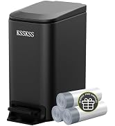 KSSKSS Small Bathroom Trash Can with Soft Close Lid, 6L / 1.6 Gallon Stainless Steel Garbage Can ...
