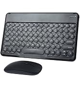 Bluetooth Wireless Keyboard and Mouse Combo-Rechargeable Mini Cute Typewriter Wireless Mouse and ...