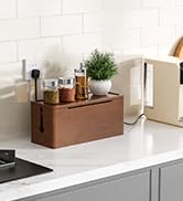 HomeBliss Cable Management Box Extra Large – Double Layer Cord Organizer with Lid & Divider