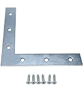 QCAA Heavy Duty Flat Corner Irons Joining Bracket for Wood Table, Chairs, Zinc Plated, 6"x6"x1"x0...