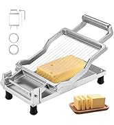 VEVOR Cheese Slicer, Butter Cutter with 0.39" & 0.78" Cheeser Butter Cutting Blade, Detachable Ch...