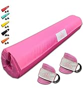 Bear Grips Barbell Pad & Ankle Straps for Cable Machine Combo EVA Foam with Cover Squat Pad and B...