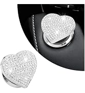 Bling Push Start Button Cover with Rhinestone,Heart Push to Start Button Cover for Car Decor,Diam...