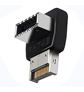 IYUANEPRO Right Angle USB Type E Adapter, Front Panel Header Male to Female for USB C Header Moth...