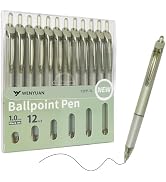 WY WENYUAN Retractable Ballpoint Pens 1.0mm Black Ink - Quick-Drying Lightweight Pens for Smooth ...