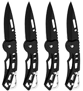 WWZJ 4 Pack Self-Defense Folding Knife With Key Ring Easy To Everyday Carry, Outdoor Survival Sta...
