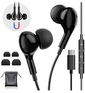 USB C Headphones for iPhone 16 Wired Earphones for Samsung Galaxy S24/S23/S22/S21 Ultra for iPhon...