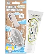 Jack N' Jill Stage 1 Silicone Finger Toothbrush and Toothpaste for Babies & Toddlers, Unflavored ...