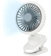 Oscillating Desk Clip on Fan Rechargeable (10000mAh),Small USB Personal Fans,6-Inch Portable Quie...