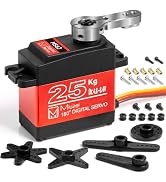 25KG High Torque Servo Motor, Miuzei RC Steering Servo Metal Gear Waterproof Compatible with 1/8,...