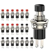 DIYhz Momentary Push Button Switch, 1A 250VAC SPST Mini Pushbutton Switches Normally Open(NO) Bla...