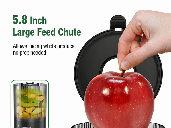 Cold Press Juicer with 5.8" Extra Large Feed Chute Fit Whole Fruits
