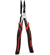 HAUTMEC 9" Needle Nose Pliers High Leverage Combination Pliers 4 in 1 Multifunctional Heavy Duty ...