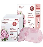 BeHoomi Steam Eye Mask for Dry Eyes, 10 Packs Rose Heated Eye Mask, Self Heating Disposable SPA W...