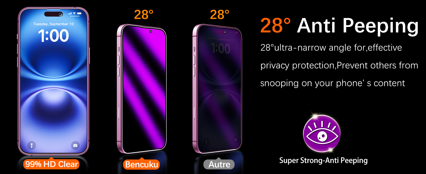 iphone 16 pro screen protector purple