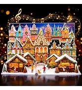 APOTODITO Christmas Cards, Musical Pop Up Cards with Music and Light, Christmas Market Musical Gr...