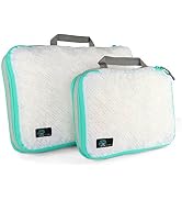 Travel Compression Packing Cubes - 2 Piece Luggage & Suitcase Organizer Bags - Large & Small Trav...