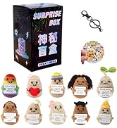 Narottl Handmade Crochet Emotional Support Plush Blind Box Mini Positive Potato Dolls with Inspir...