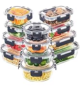 Skroam 12 Pack Glass Food Storage Containers with Lids, Meal Prep, Pantry Kitchen Storage Contain...