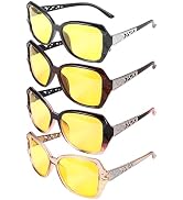 DragonflyDreams 4 Pcs Women Large Sunglasses, UV 400 Glasses Oversized Classic Trend Ladies Sungl...