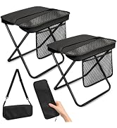 OrbitShell 2 Pack XL Portable Chairs for Adults, 14.2" W x 14.2" H Seat & Knee-Friendly Folding S...