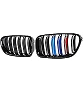 Zealhot F10 Grille, Black Front Kidney Grille Grill Compatible with BMW 2010-2017 5 Series F10 F1...