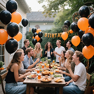 orange birthday decorations