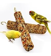 Acsist 2PCS Parakeet Treat,Natural Parrots Treat Sticks,Vegetable & Grain Style Sticks,Bird Treat...