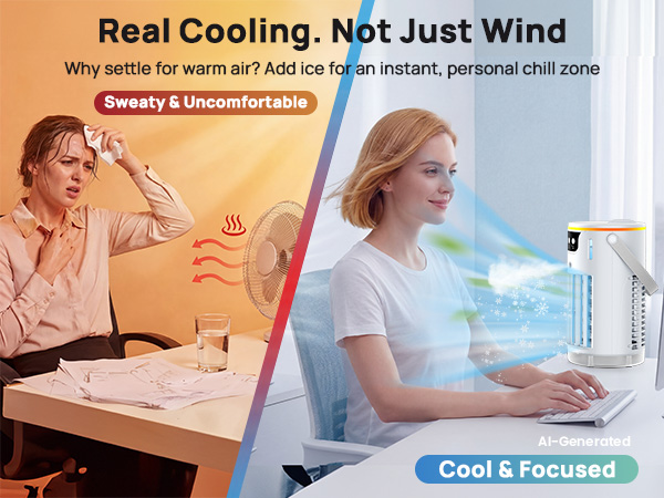 table top ac unit delivers instant icy chill to stop sweat and keep you focused