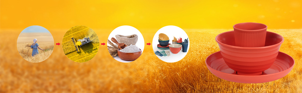wheat straw dinnerware sets