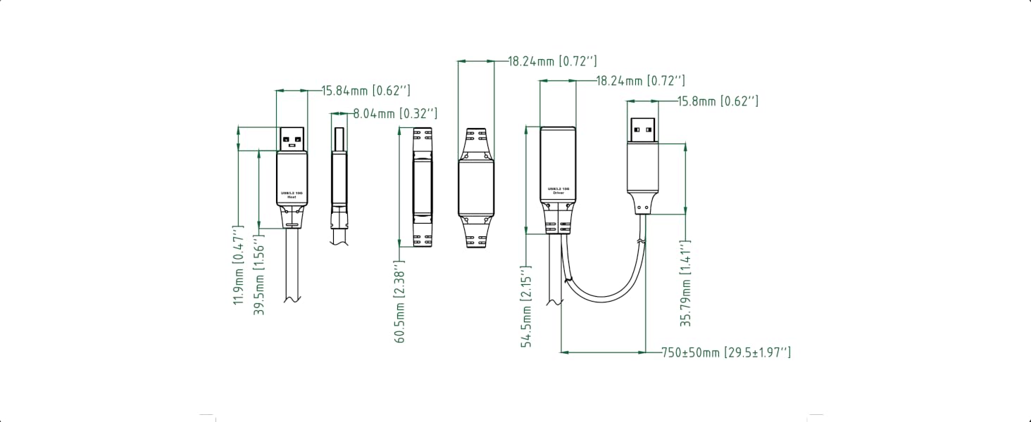 USB 3.2 10G AM-AF Cable