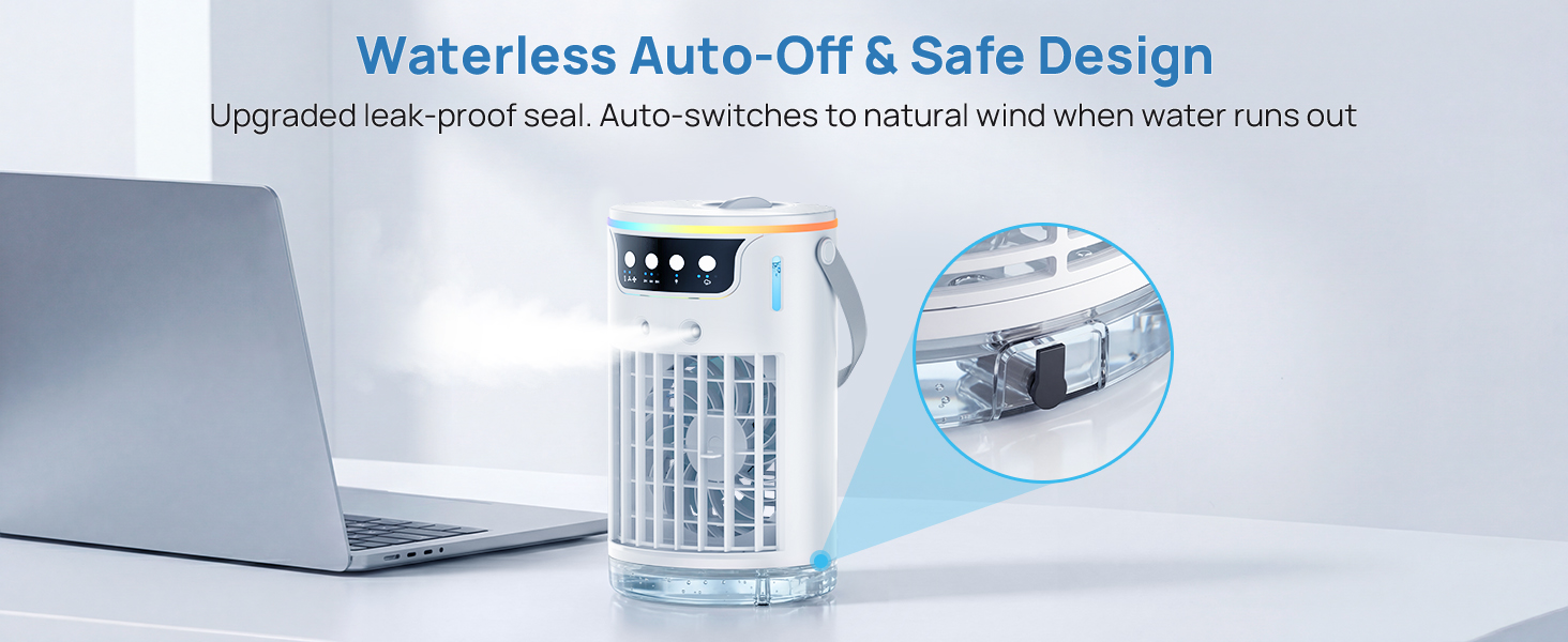 Quiet bedroom fans that blow cold air like AC switch to natural wind when empty
