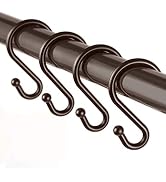Metal Shower Curtain Hooks,Set of 12 Rings,Rust Resistant S Shaped Hooks Hangers for Shower Curta...