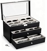 Nicunom 18 Slots Sunglasses Organizer Collector Eyeglasses Sunglass Glasses Storage Box Eyeglasse...
