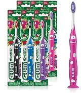 GUM Monsterz Kids Toothbrush, Ultra Soft, Ages 5+, 1 Count (Pack of 6)