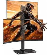 Perlegear Dual Vertical Monitor Stand for 13–40 inch Screens up to 44 lbs | Heavy-duty steel, swi...