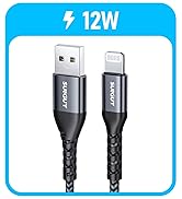 USB-A to Lightning Cable, USB to Lightning Cable for Car, Short iPhone Charger Cord Nylon Braided