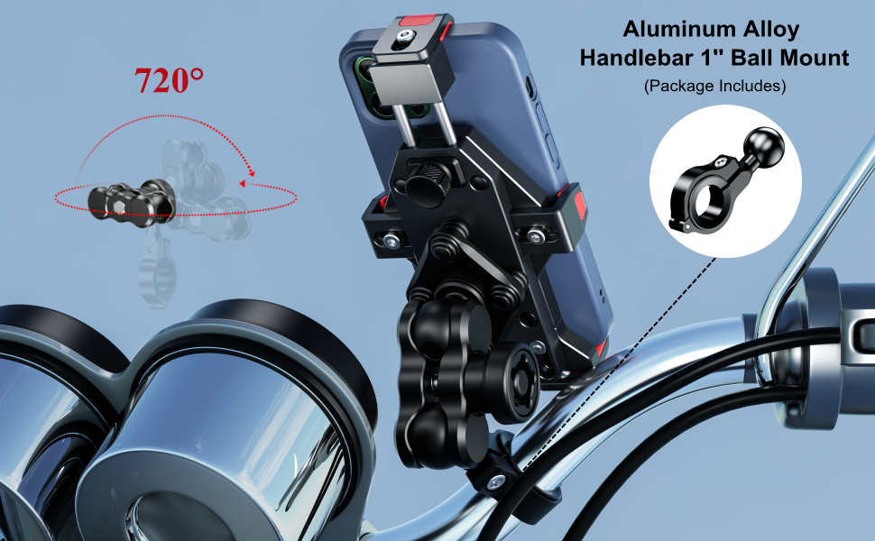 Can be mounted to motorcycle handlebar