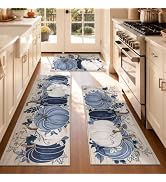 Ileading Fall Kitchen Rugs Set of 3 Pieces, Washable Kitchen Floor Mats with Non-Slip Rubber Back...