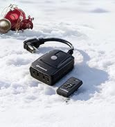 DEWENWILS Light Sensor Timer Waterproof, Plug in Timer Switch, 100 ft Range Remote Control with 2...