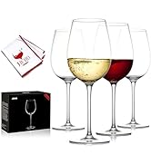 JBHO Hand Blown Italian Style Crystal White or Red Wine Glasses - Gift Packaging for Any Occasion...